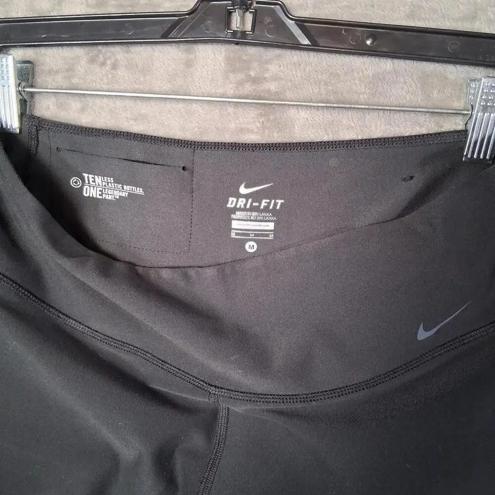 Women's Nike Trousers Leggings‎ Pants SZ Medium Black Straight Leg Cropped 2 Pcs
